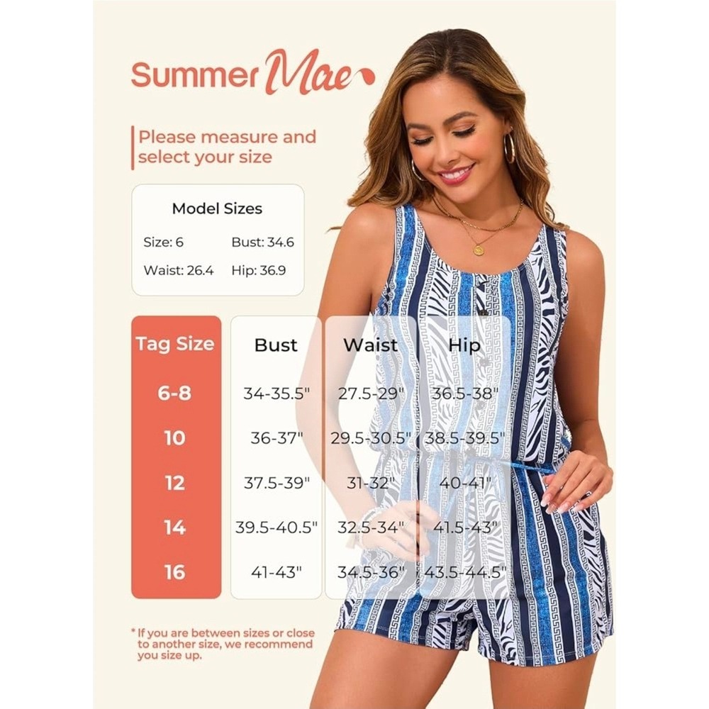 Summer Mae Swim Romper with Pockets One Piece Women with Short Boyleg Sz 6 - Picture 4 of 14